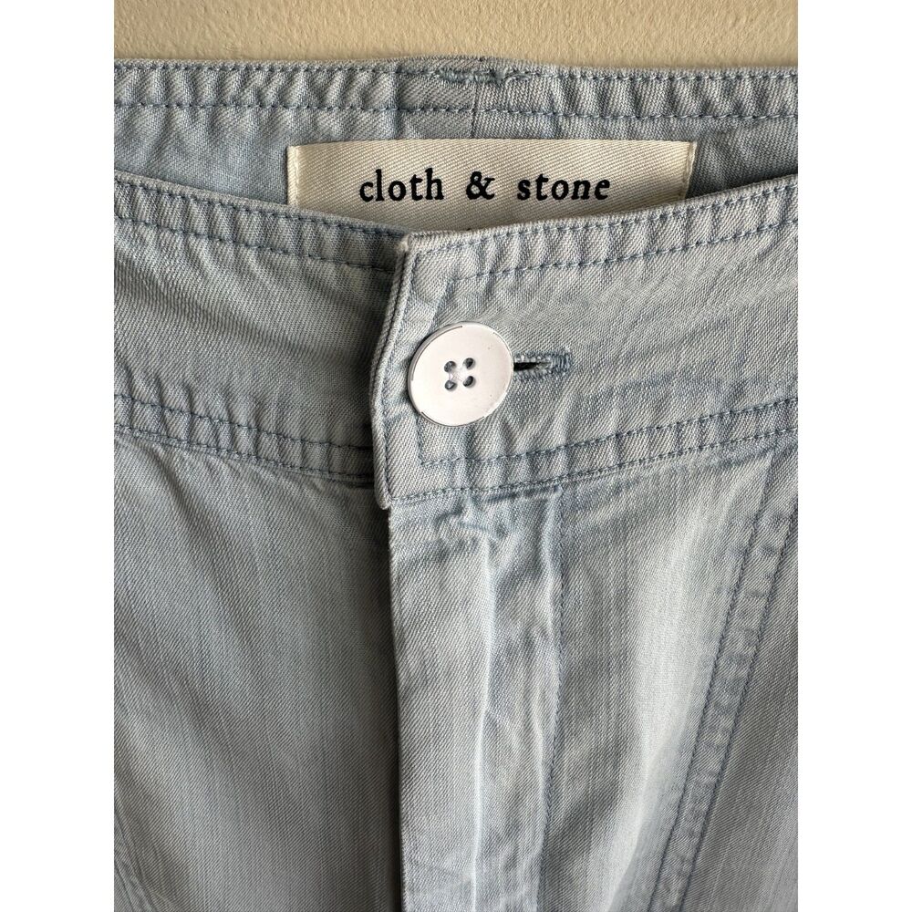 Anthropologie Cloth & Stone Chambray Tencel Shorts Women’s M Zip Fly - Picture 3 of 10